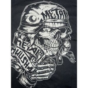 Metal Mulisha Men's T Shirt Biker Skull Raglan 3/4 Sleeve‎ Gray-Black Size XL